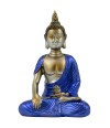 Buda Vestimenta Azul Bhumisparsha Mudra 12cm