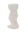 Vaso Branco Cerâmica Boneco Rezando 14.5x7x4.5cm