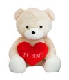 Urso Branco Coração Te Amo 90cm - Pelúcia