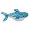 Tubarão Lantejoulas Azul Prateado 38cm - Pelúcia