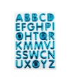 Cartela Adesivos Letras Alfabetos Azul