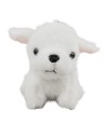 Chaveiro Cachorro Sentado Branco 10cm - Pelúcia