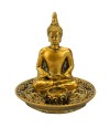 Buda Dourado Porta Incenso Dhyani Mudra 9cm