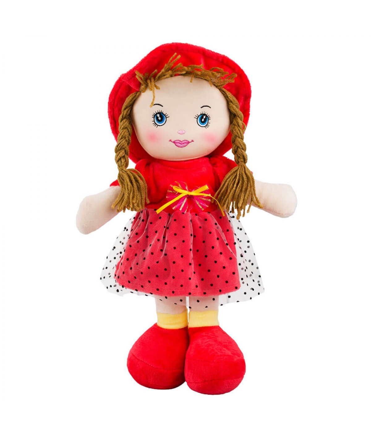 Roupa para Boneca - Vestido Poá Vermelho - Cantinho da Boneca