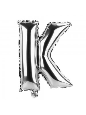 Balão Metalizado Letra K Prateado 36x9x27cm