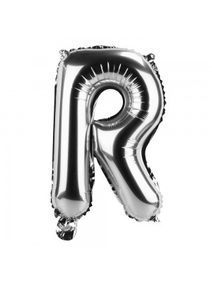 Balão Metalizado Letra R Prateado 35x8x25cm