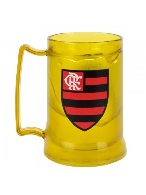 Caneca Gel Isolante Térmico Amarelo 400ml - Flamengo