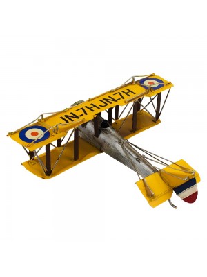 Avião Amarelo De Hélice 9.5x26x28cm Estilo Retrô - Vintage