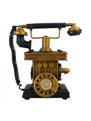 Telefone Preto Antigo Cofrinho 21x11x22cm Estilo Retrô - Vintage