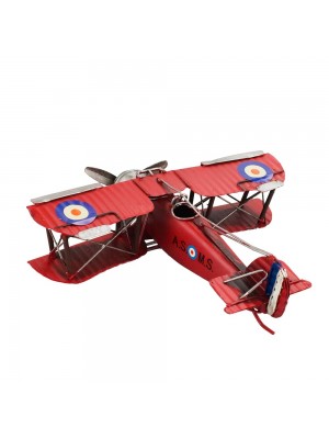 Avião Vermelho De Hélice 7x21x22cm Estilo Retrô - Vintage