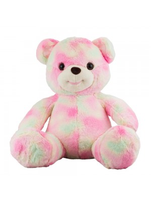 Urso Verde Rosa Sentado 30cm - Pelúcia