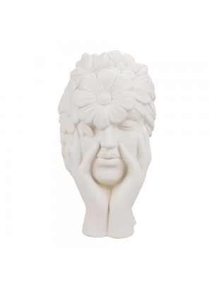 Vaso Cerâmica Rosto Mulher 21cm