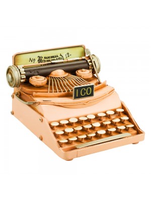 Máquina De Escrever Laranja Claro 10.5x17x17cm Estilo Retrô - Vintage