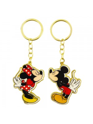 Jg 2 Chaveiros Mickey Minnie Beijando 5.5cm - Disney
