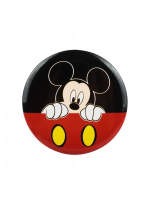 Broche Metal Preto Vermelho Mickey 4x4cm - Disney