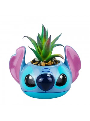 Enfeite Vaso Porcelana Rosto Stitch 13x13cm - Disney