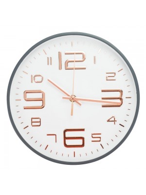 Relógio Parede Redondo Cinza 24.5x4.5x24.5cm