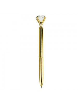 Caneta Roller Pen Dourado Diamante Transparente 1mm