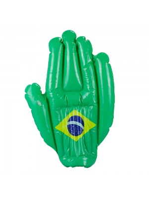 Mão Inflável Verde Torcedor Brasil 48x36cm