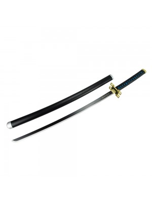 Espada Decorativa Lâmina Preta Guarda Dourada Japonesa Katana 100cm