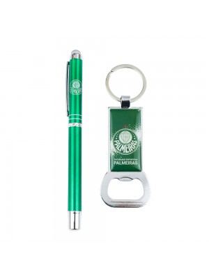 Caneta Roller Pen 0.8mm Touchscreen Chaveiro Abridor Garrafas - Palmeiras