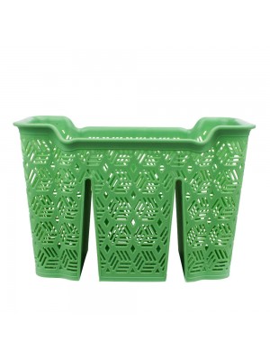 Cestinha Porta Objeto Verde 3 Divisórias 12.5x19cm