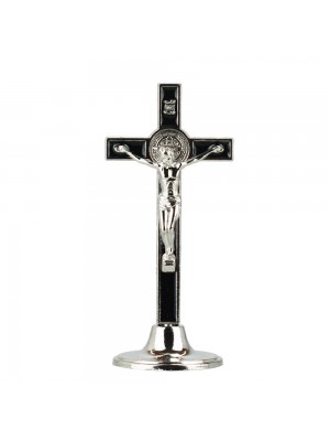 Crucifixo De Mesa Preto 12cm - Enfeite Metal