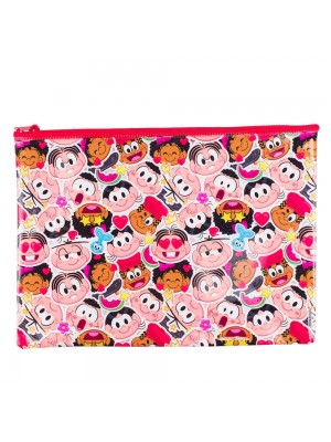 Necessaire Estojo Transparente Rosto Turma 23x32cm - Turma Da Mônica