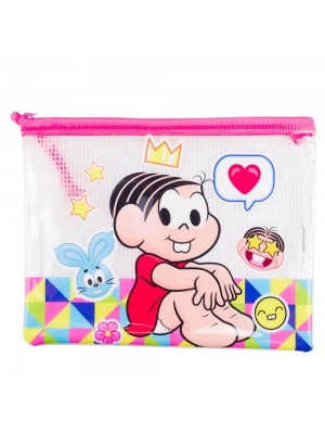 Necessaire Estojo Transparente Mônica 17x21cm - Turma Da Mônica