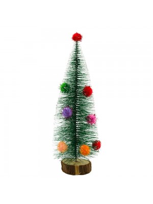 Mini Árvore Natal Enfeitado Base Tronco 25cm