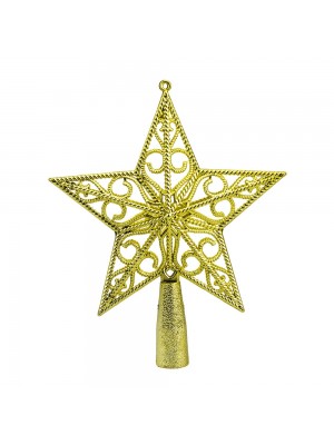 Estrela Dourada Topo Árvore Natalino 18x14.5cm - Enfeite Natalino
