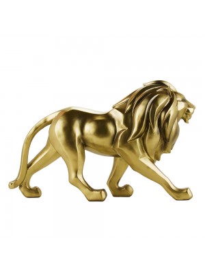 Leão Dourado 32cm - Resina Animais