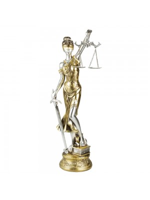 Dama Da Justiça Dourado 55.5cm - Enfeite Resina