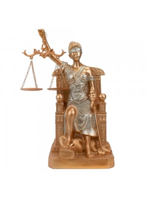 Dama Da Justiça Rosê Sentada 29cm - Enfeite Resina