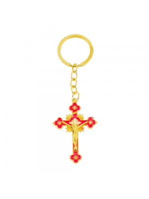 Chaveiro Crucifixo Laranja 5cm