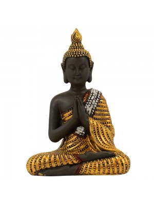 Buda Vestimenta Dourado Gassho 13cm