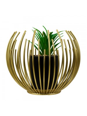 Vaso Planta Artificial Domo Dourado 11x12.5cm