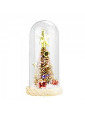 Luminária Cilíndrica Árvore Natal Dourada 22cm