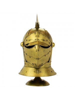 Enfeite Capacete Cavaleiro Medieval Dourado 47x26x30cm
