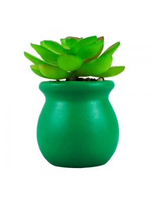 Vaso Cimento Verde Planta Artificial 8x5x5cm